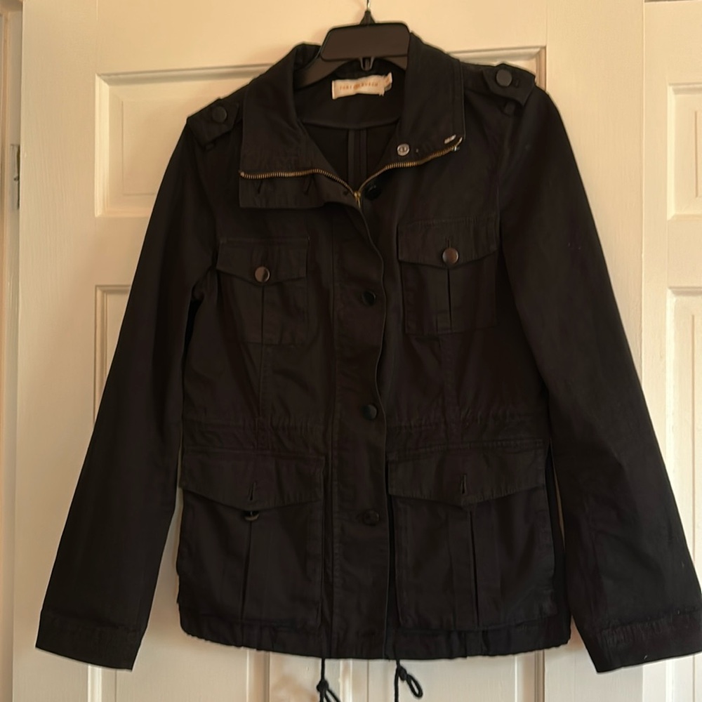 Tory Burch Black Utility Jacket in Size Medium